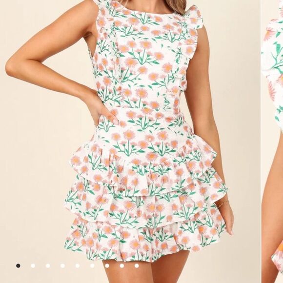 Petal & Pup Floral Embroidered Mini Dress Size 8 Medium - Picture 1 of 10